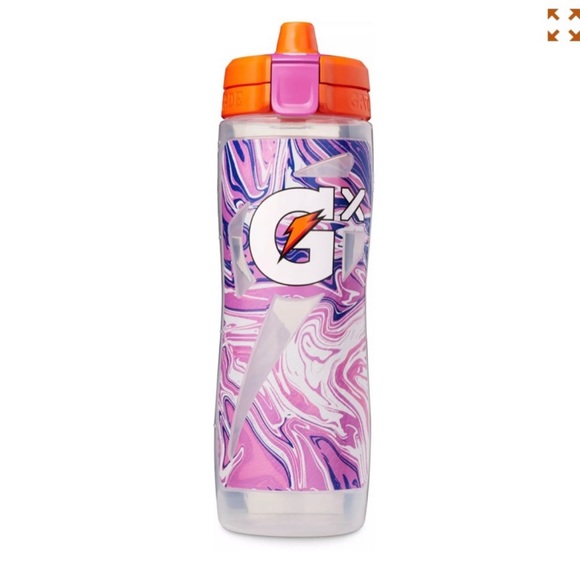 Lot de 3 bouteilles d'eau GX Gatorade 30 oz marbre blanc bleu
